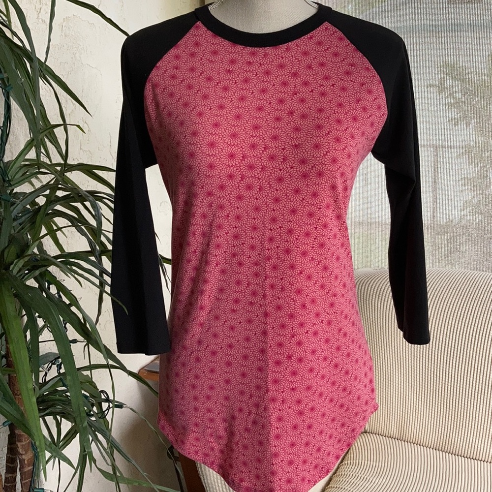 LulaRoe Pink & Black Long Sleeve Shirt